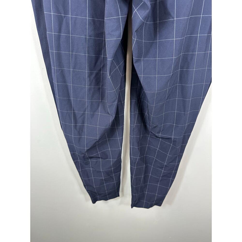 Athleta Brooklyn Textured Ankle Pant Navy Blue Windowpane Size 8 Travel Pant - Picture 14 of 14